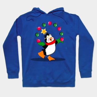 juggling penguin for Christmas Hoodie